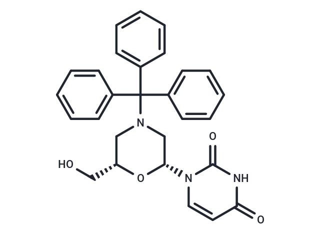 Tr-morpholino-U;   7’-OH-N-trityl morpholino uracil Chemical Structure