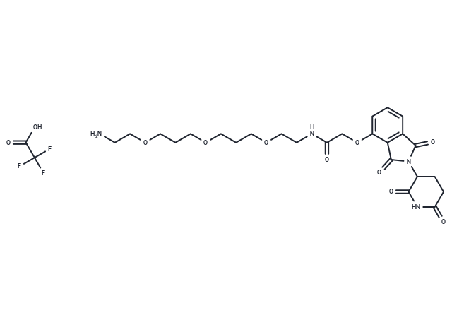 Thalidomide-O-amido-PEG1-(C1-​PEG)2-C2-NH2 Chemical Structure