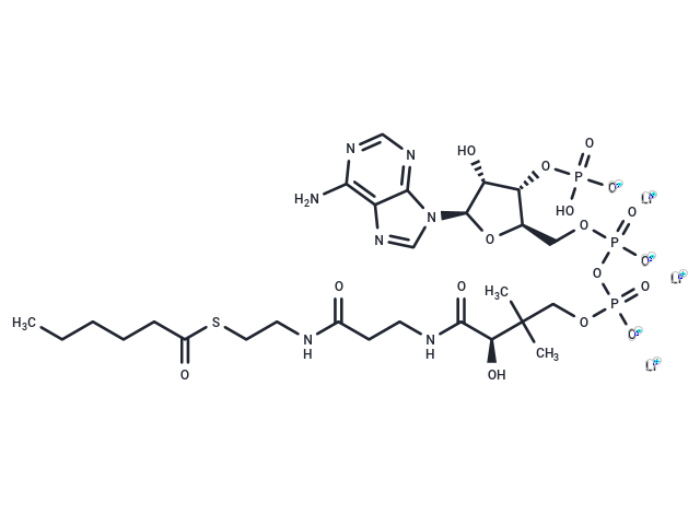 Hexanoyl coenzyme A trilithium Chemical Structure