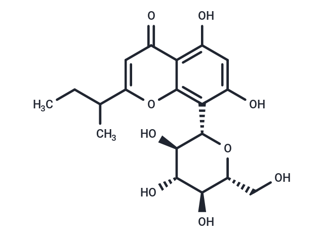 8-Glucosyl-5,7-dihydroxy-2-(1-methylpropyl)chromone Chemical Structure