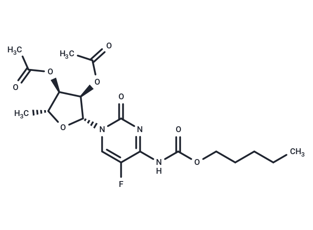 5'-Deoxy-5-fluoro-N-[(pentyloxy)carbonyl]cytidine 2',3'-diacetate Chemical Structure