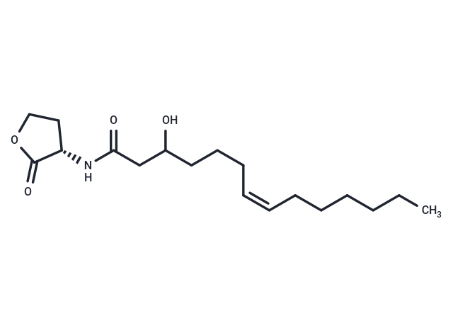 N-(3-hydroxy-7-cis tetradecenoyl)-L-Homoserine lactone Chemical Structure