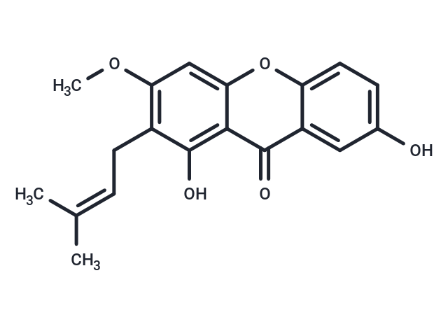 1,7-Dihydroxy-3-methoxy-2-prenylxanthone Chemical Structure