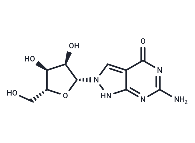6-Amino-2,5-dihydro-2-(b-D-ribofuranosyl)-4H-pyrazolo[3,4-d]pyrimidin-4-one Chemical Structure