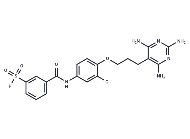 m-((3-Chloro-4-(3-(2,4,6-triamino-5-pyrimidinyl)propoxy)phenyl)carbamoyl)benzenesulfonyl fluoride