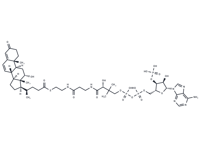 12-Alpha-hydroxy-3-oxochola-4,6-dien-24-oyl-CoA